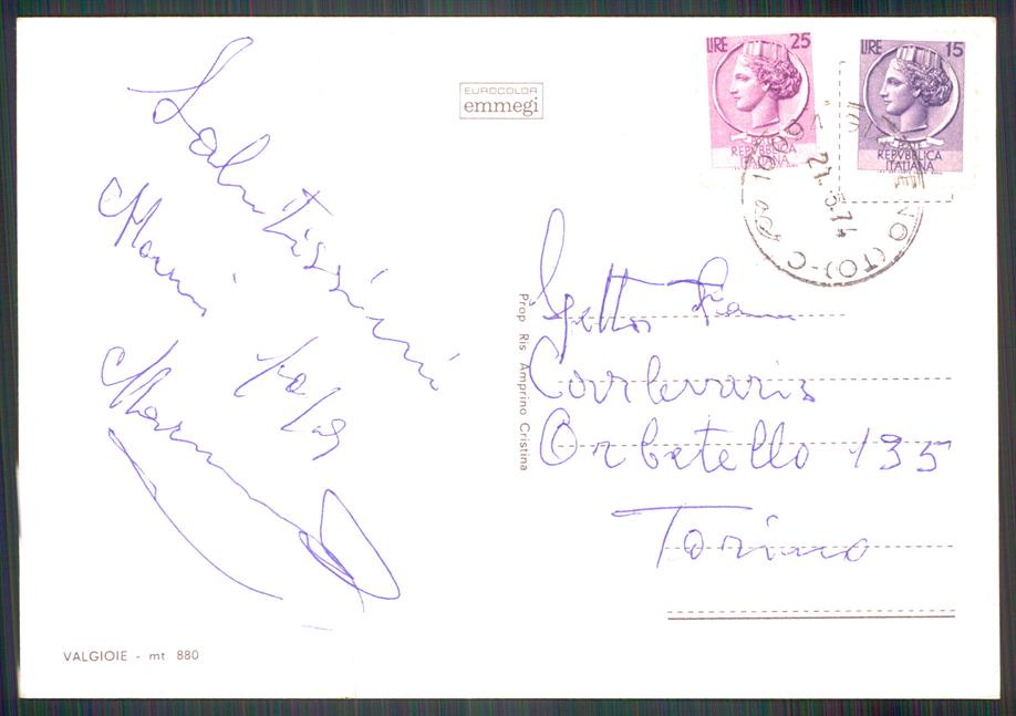 Torino Valgioie Foto FG cartolina MZ3804 – retro