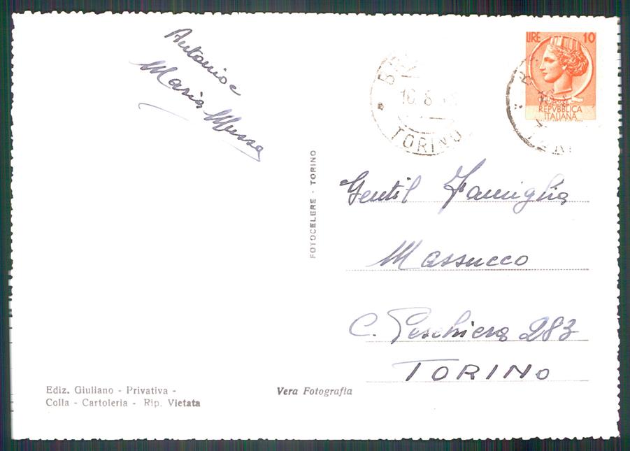 Torino Bussoleno Via Roma Foto FG cartolina MZ3838 – retro