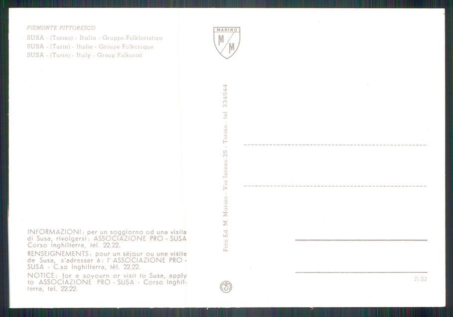 Torino Susa Costumi Foto FG cartolina MZ3867 – retro