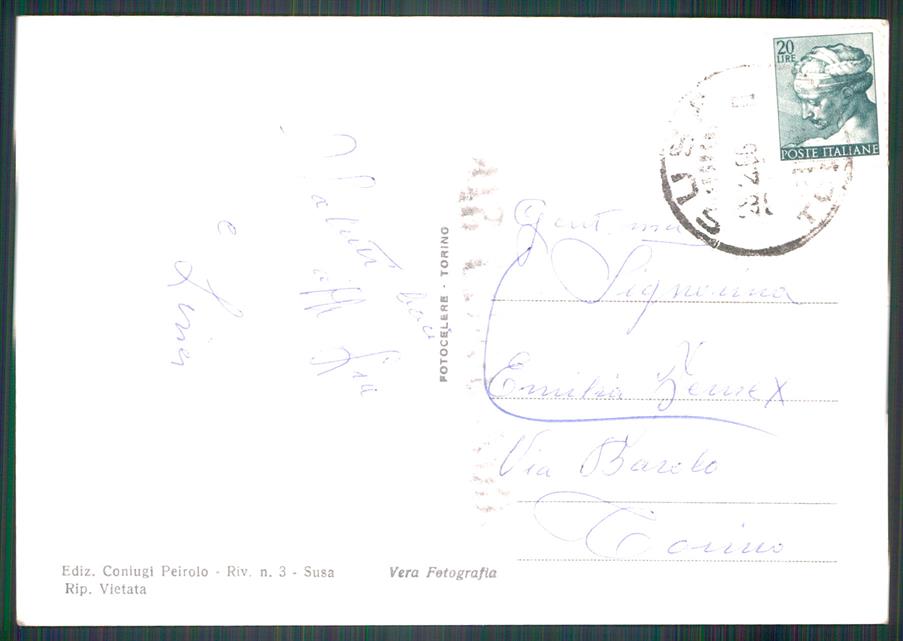 Torino Susa Viale della Stazione Corriera Foto FG cartolina MZ3872 – retro