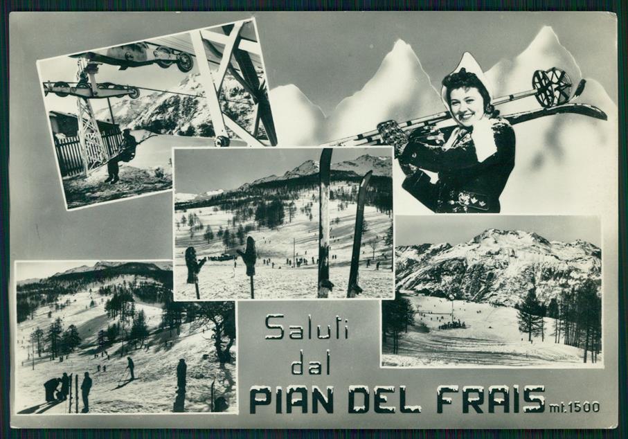 Torino Chiomonte Pian del Frais Saluti da Sci Foto FG cartolina MZ3888 – fronte