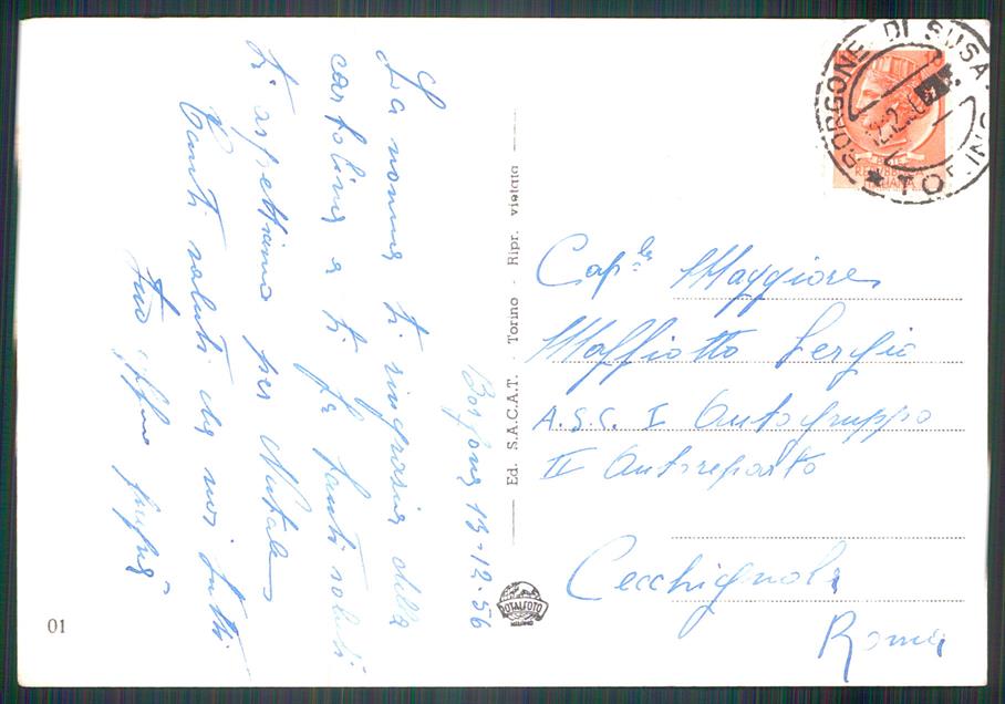 Torino Chiomonte Pian del Frais Saluti da Sci Foto FG cartolina MZ3888 – retro