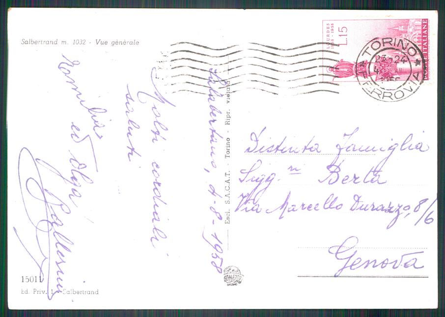 Torino Salbertrand Panorama Foto FG cartolina MZ3898 – retro