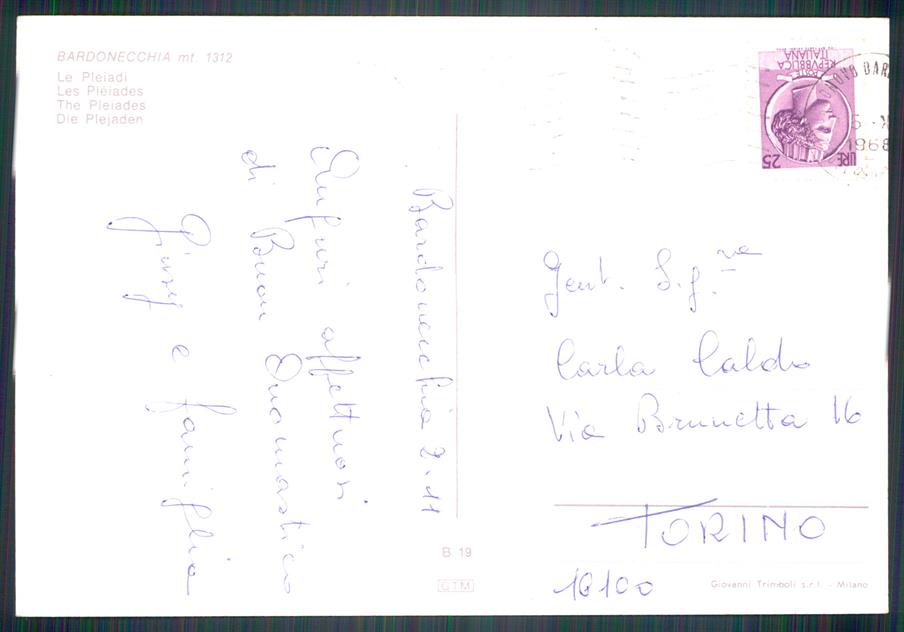Torino Bardonecchia Foto FG cartolina MZ3912 – retro