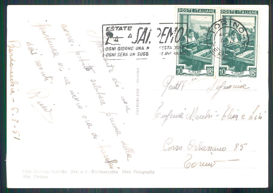 Torino Bardonecchia Laghetto Barche Foto FG cartolina MZ3915 – retro