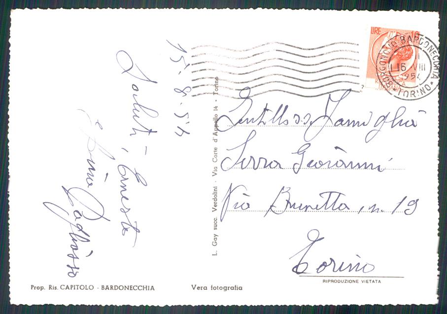 Torino Bardonecchia Rochemolles Foto FG cartolina MZ3918 – retro