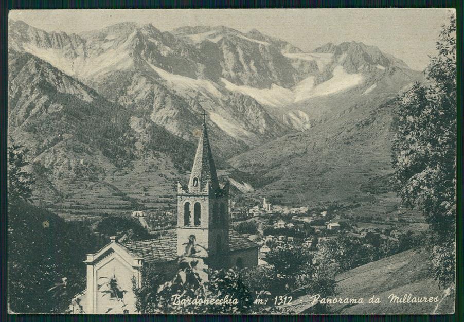 Torino Bardonecchia Panorama da Millaures PIEGHE FG cartolina MZ3924 – fronte