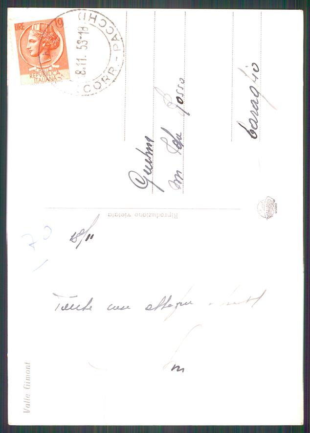 Torino Claviere Valle Gimont Foto FG cartolina MZ3952 – retro