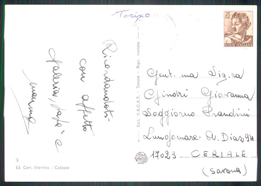 Torino Cafasse Via Roma Borgata Poma Foto FG cartolina MZ3989 – retro
