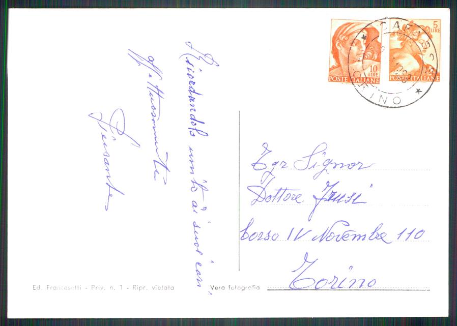 Torino Cafasse Via Roma Borgata Poma Foto FG cartolina MZ3990 – retro