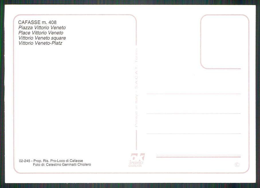 Torino Cafasse Piazza Vittorio Veneto FG cartolina MZ3994 – retro