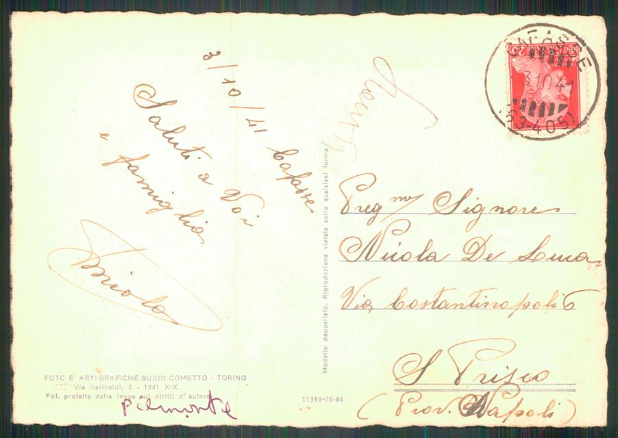 Torino Cafasse Panorama SCOLLATA FG cartolina MZ3998 – retro