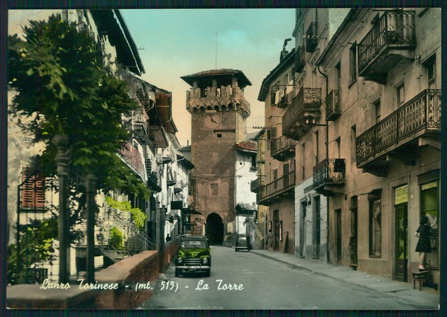 Torino Lanzo Torinese Antica Torre Auto Foto FG cartolina MZ4017 – fronte