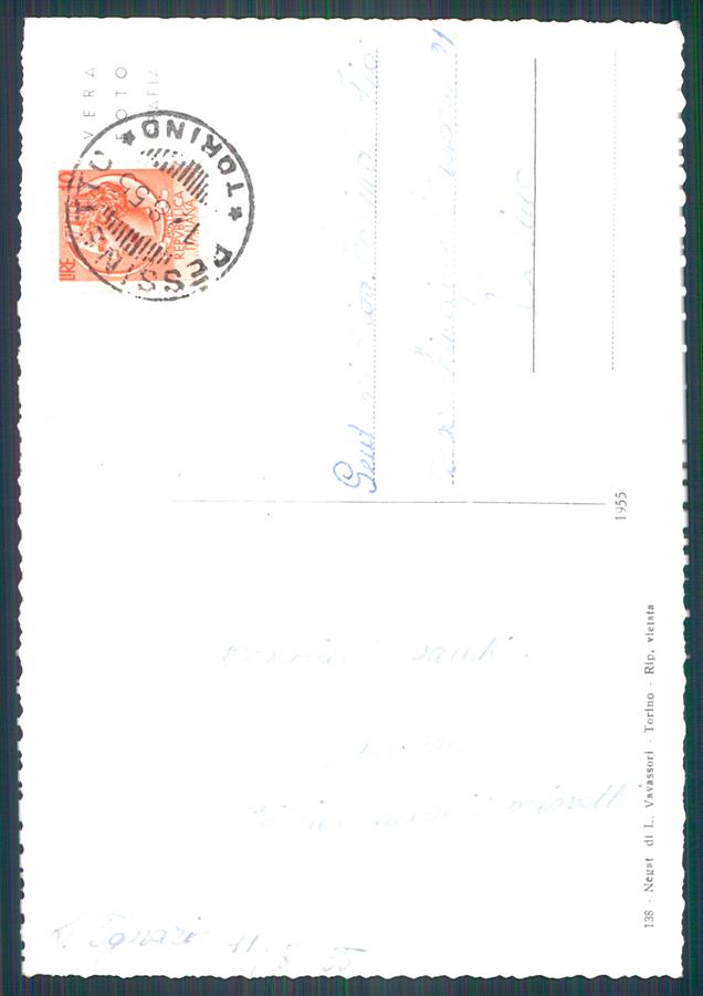 Torino Pessinetto Santuario Sant'Ignazio Traves Foto FG cartolina MZ4020 – retro