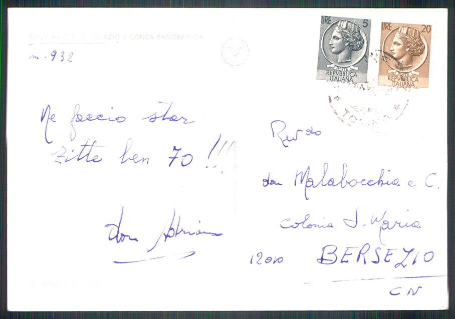 Torino Pessinetto Santuario Sant'Ignazio Foto FG cartolina MZ4021 – retro