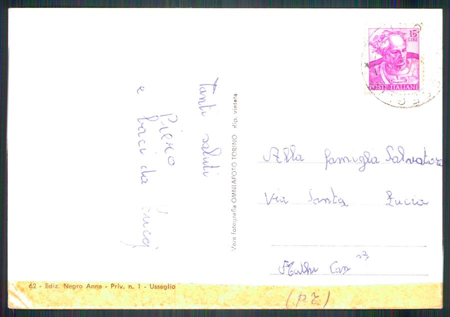Torino Usseglio Piazzette PIEGHINA Foto FG cartolina MZ4037 – retro