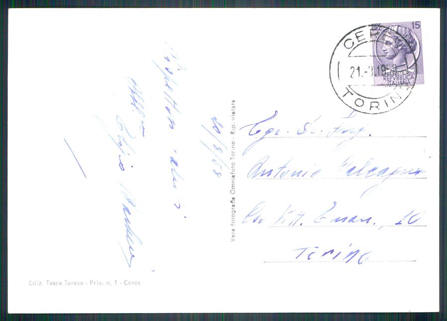 Torino Ceres Uja di Mondrone Bessanese Foto FG cartolina MZ4062 – retro