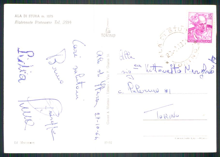 Torino Ala di Stura Chiesa Parrocchiale Auto Foto FG cartolina MZ4076 – retro