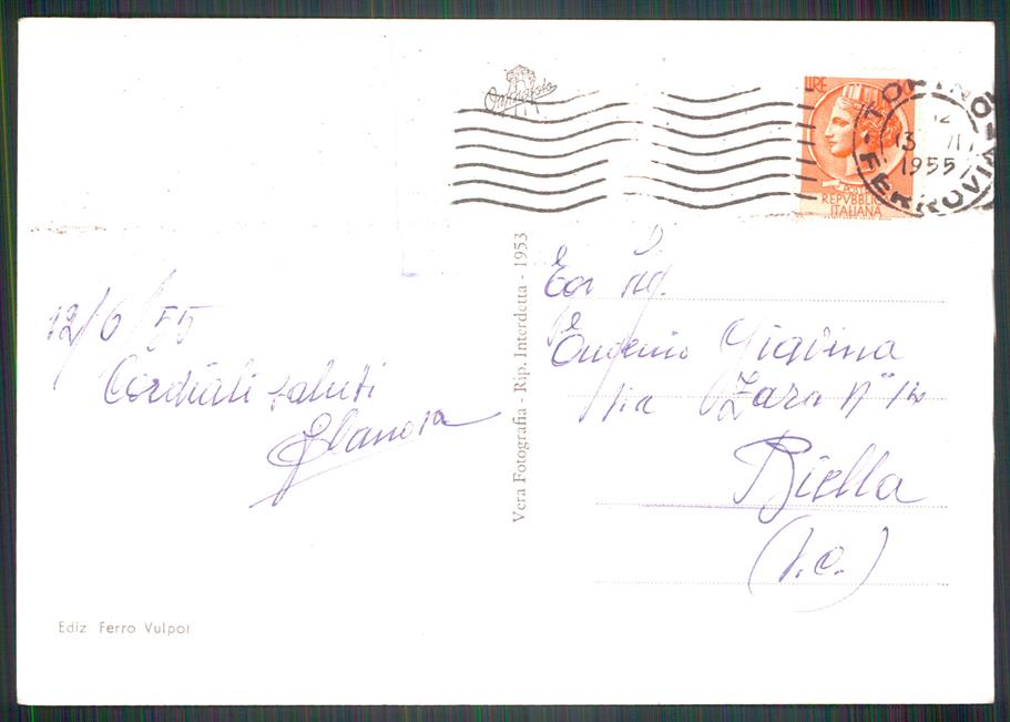 Torino Balme Rifugio Gastaldi Picozza Mappa Cai Foto FG cartolina MZ4097 – retro
