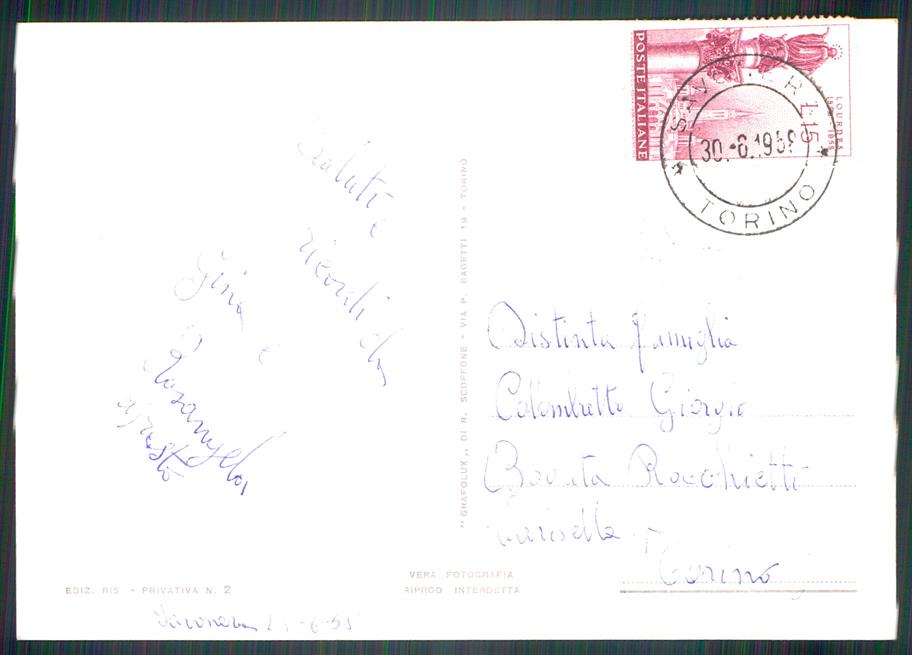 Torino Collegno Savonera Villa Cristina Foto FG cartolina MZ4130 – retro
