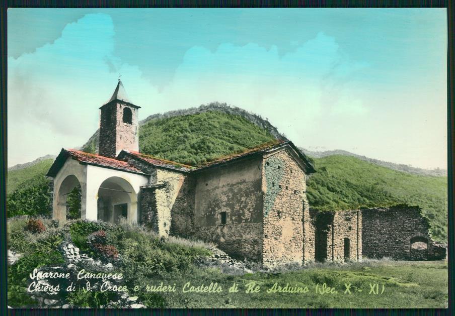 Torino Sparone Canavese Chiesa Santa Croce PIEGA Foto FG cartolina MZ4167 – fronte
