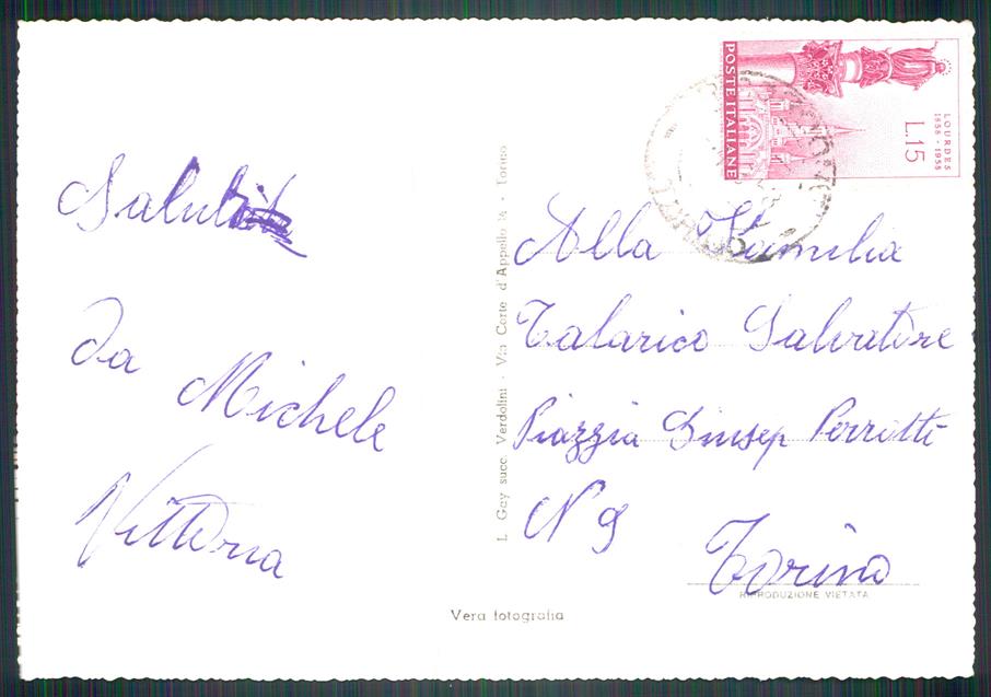 Torino Ribordone Talosio Monte Colombo Foto FG cartolina MZ4169 – retro