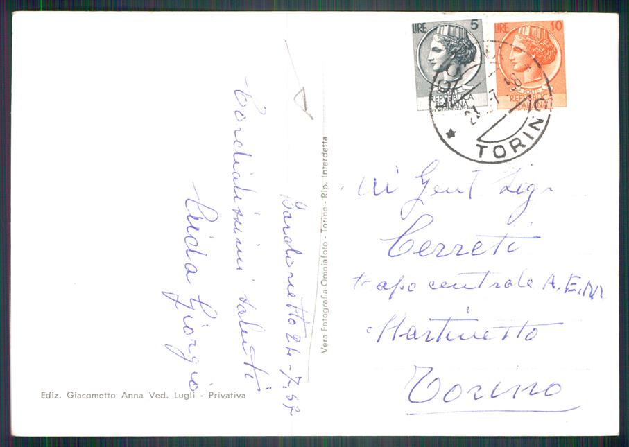Torino Locana Canavese Ristorante Paradiso PIEGATA Foto FG cartolina MZ4171 – retro
