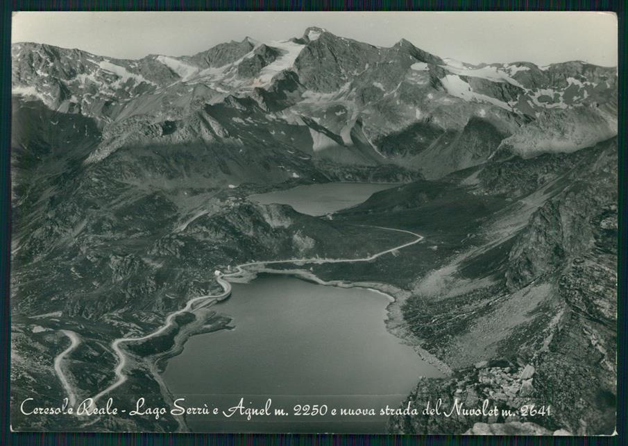 Torino Cerasole Reale Lago Serrù e Agnel Strada Nuvolet Foto FG cartolina MZ4172 – fronte