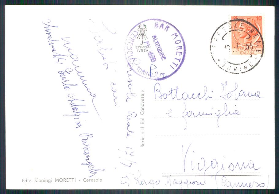 Torino Cerasole Reale Le Levanne Foto FG cartolina MZ4174 – retro