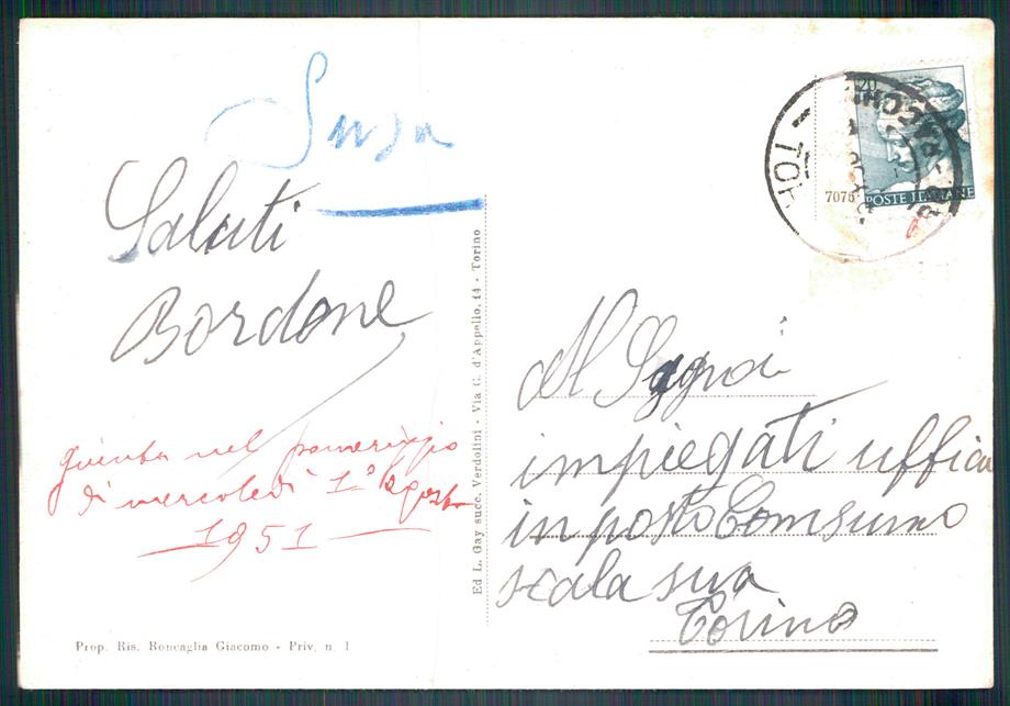 Torino Frassinetto Saluti da FG cartolina MZ4190 – retro