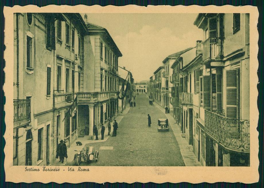 Torino Settimo Torinese Via Roma Auto Sidecar FG cartolina MZ4235 – fronte