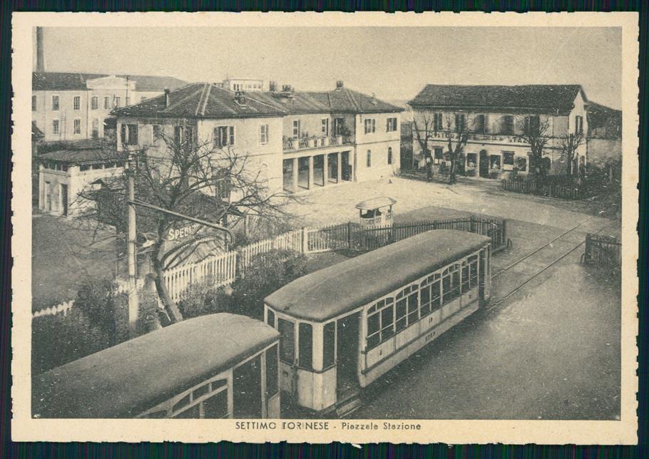 Torino Settimo Torinese Piazzale Stazione Treno FG cartolina MZ4240 – fronte