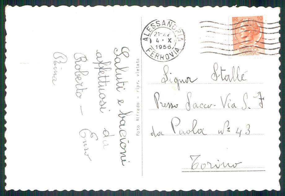 Alessandria città Piscina Comunale Foto FG cartolina MZ4245 – retro