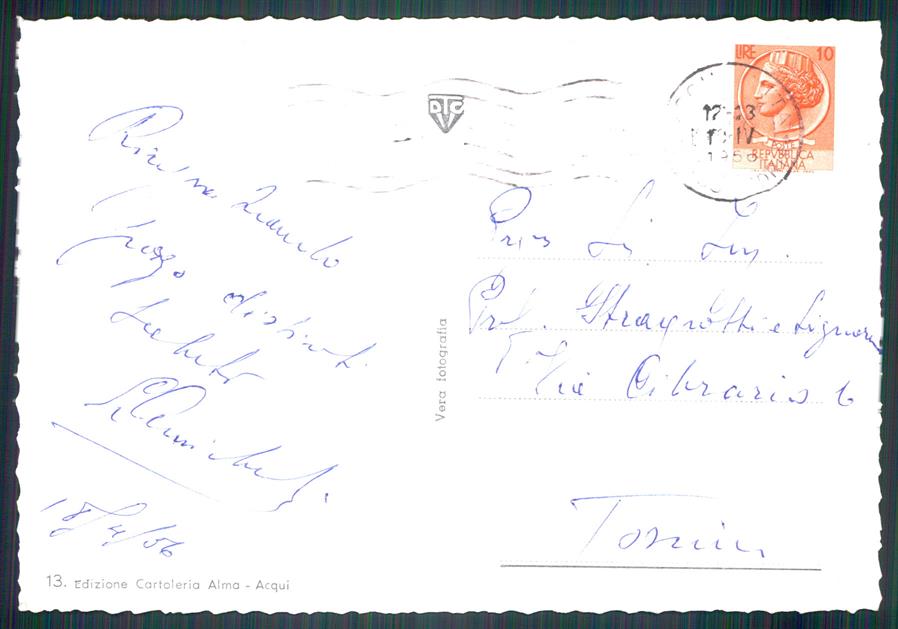 Alessandria Acqui Terme Piazza Italia Foto FG cartolina MZ4247 – retro