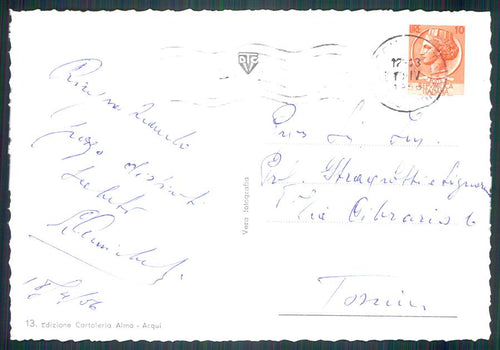 Alessandria Acqui Terme Piazza Italia Foto FG cartolina MZ4247 – retro