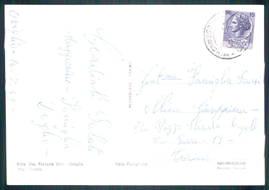 Alessandria Oviglio Castello Parini Foto FG cartolina MZ4263 – retro