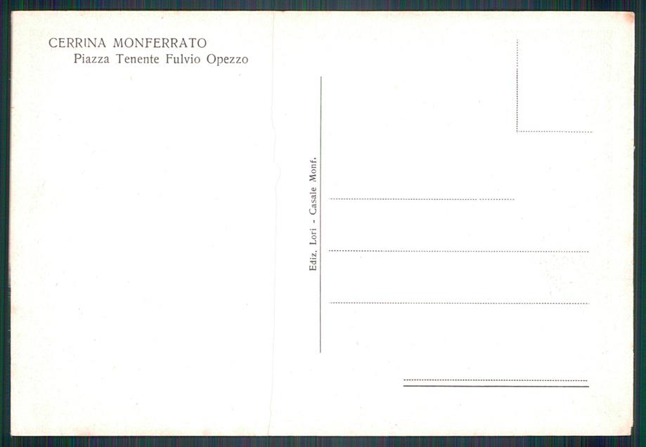 Alessandria Cerrina Monferrato Piazza Fulvio Opezzo FG cartolina MZ4267 – retro