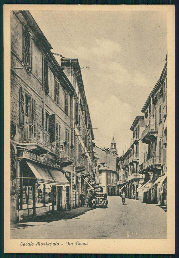 Alessandria Casale Monferrato Via Roma Auto FG cartolina MZ4269 – fronte