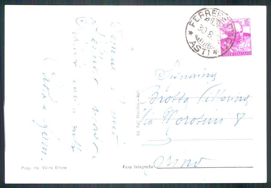 Asti Ferrere Panorama da Sud Foto FG cartolina MZ4318 – retro