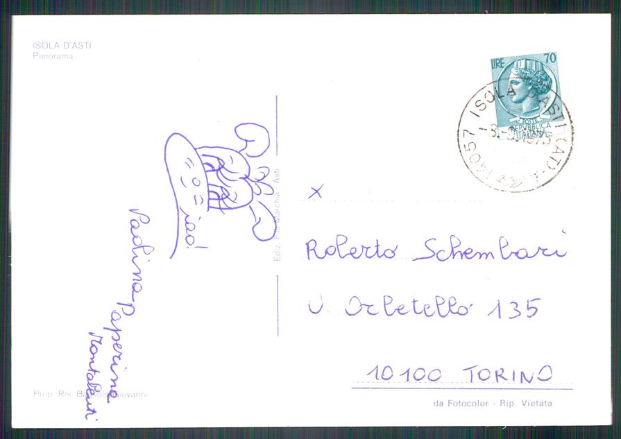 Asti Isola D'Asti Panorama FG cartolina MZ4319 – retro