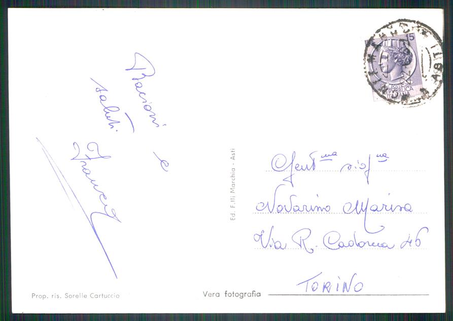 Asti Montemagno Piazza del Mercato Foto FG cartolina MZ4322 – retro