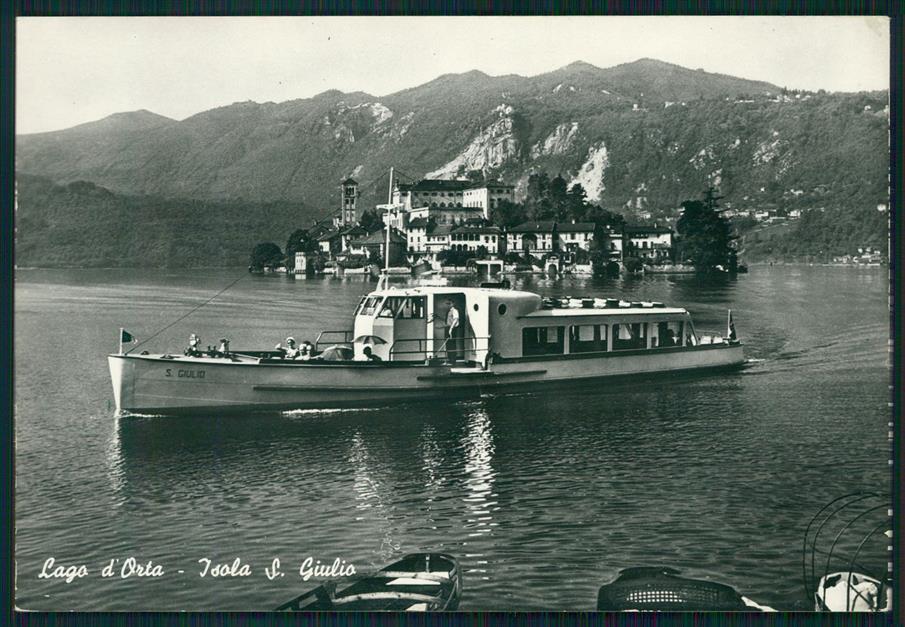 Novara Isola San Giulio Lago d'Orta Battello San Giulio Foto FG cartolina MZ4337 – fronte