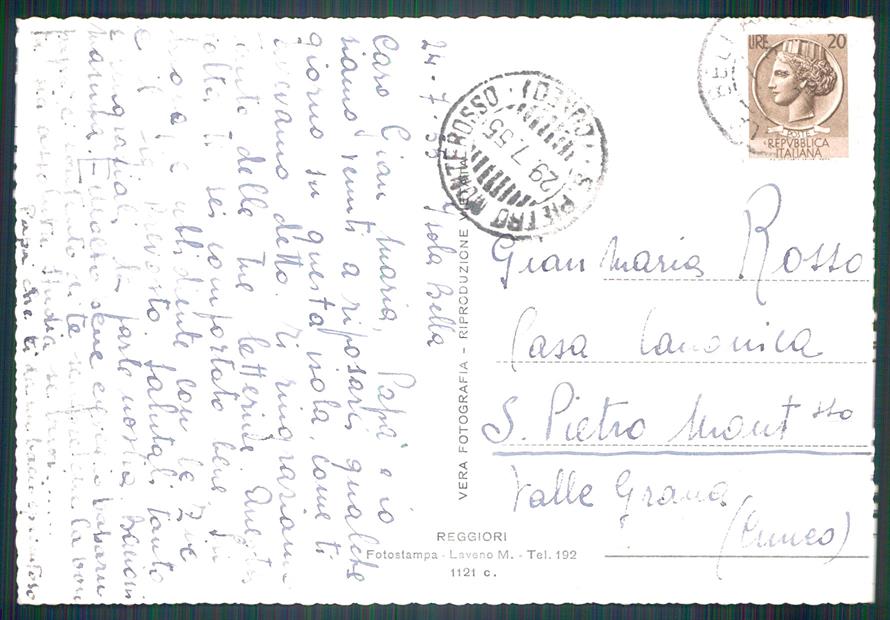 Varese Angera Rocca di Lago Maggiore PIEGA Foto FG cartolina MZ4349 – retro