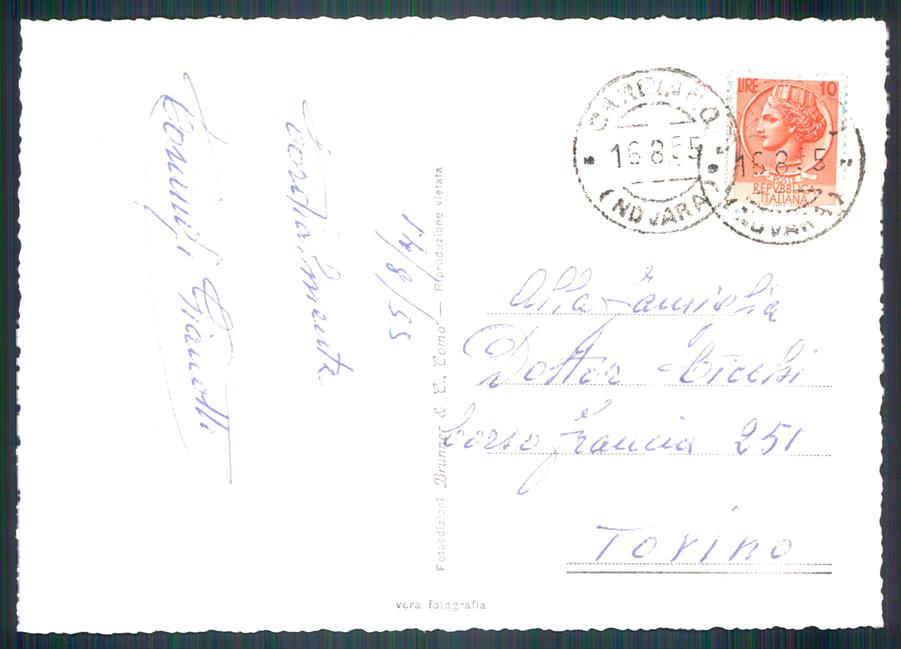 Verbania Baveno Isole Borromeo Lago Maggiore Foto FG cartolina MZ4358 – retro