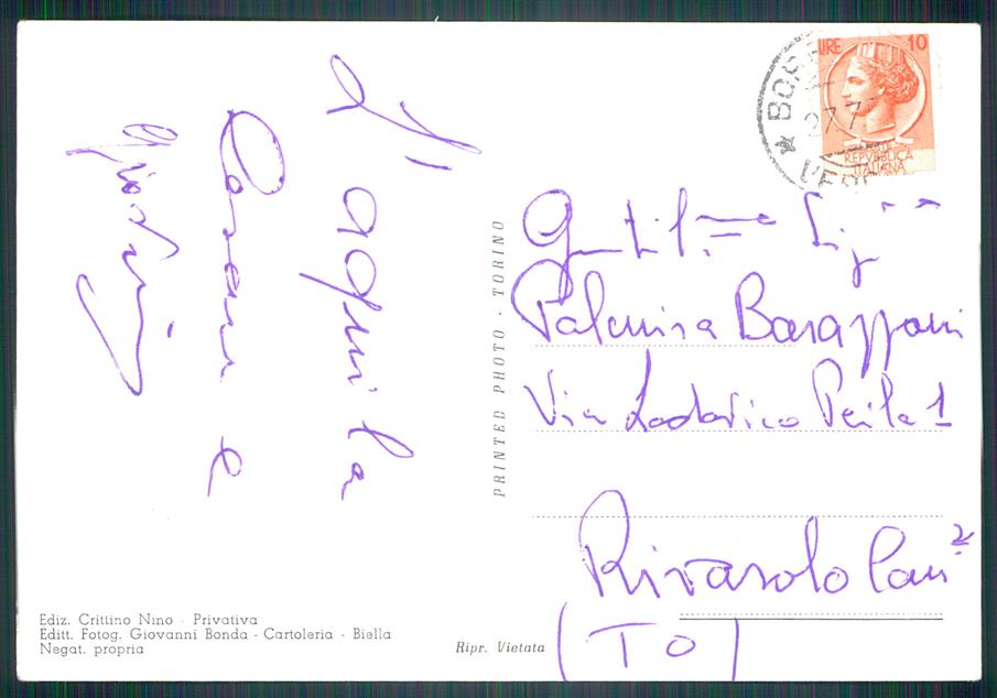 Vercelli Borgo D'Ale Viale e Antica Porta Foto FG cartolina MZ4378 – retro