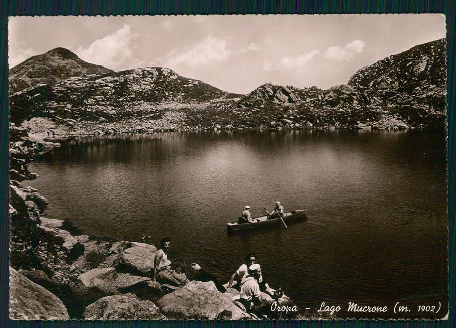 Biella Oropa Lago Mucrone Barca Foto FG cartolina MZ4389 – fronte