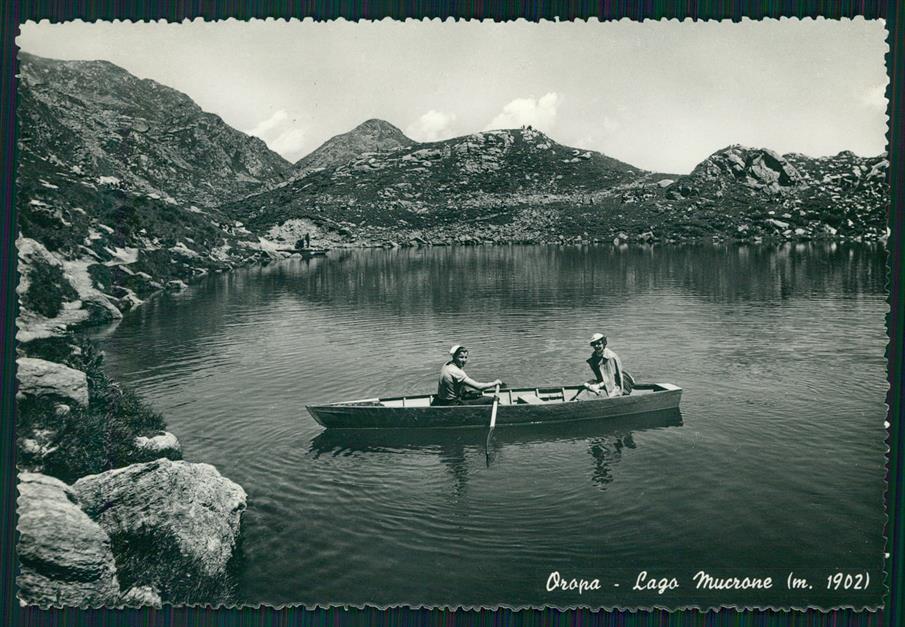 Biella Oropa Lago Mucrone Barca Foto FG cartolina MZ4390 – fronte