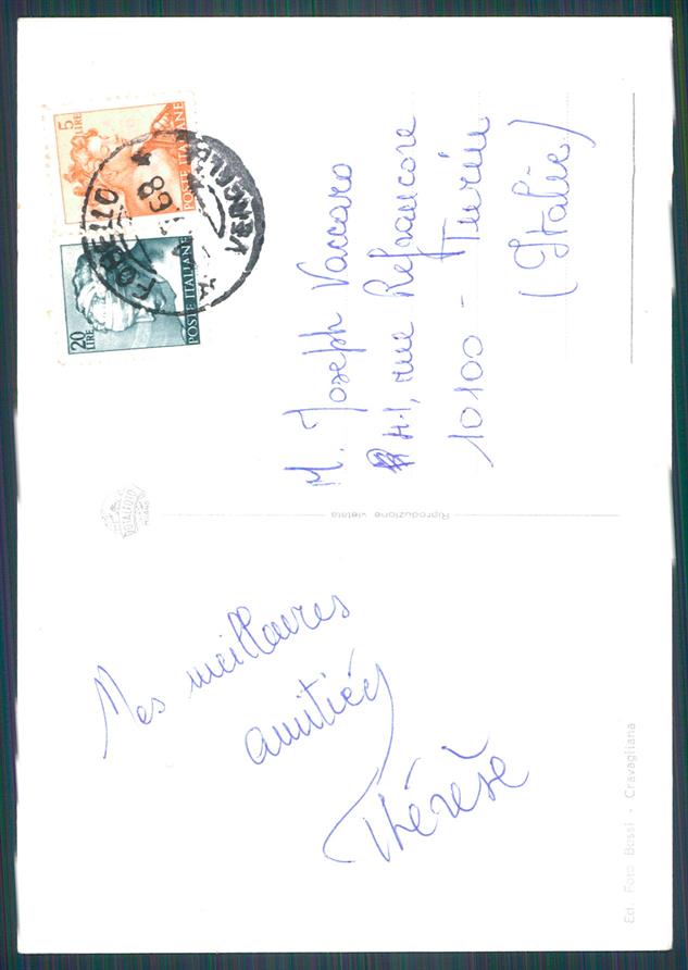 Vercelli Fobello Ronco Boco Riva Cotognetto PIEGA Foto FG cartolina MZ4397 – retro