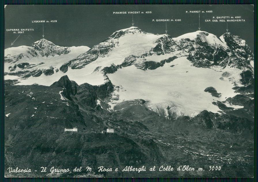 Vercelli Valsesia Gruppo del Rosa Colle d'Olen Foto FG cartolina MZ4408 – fronte