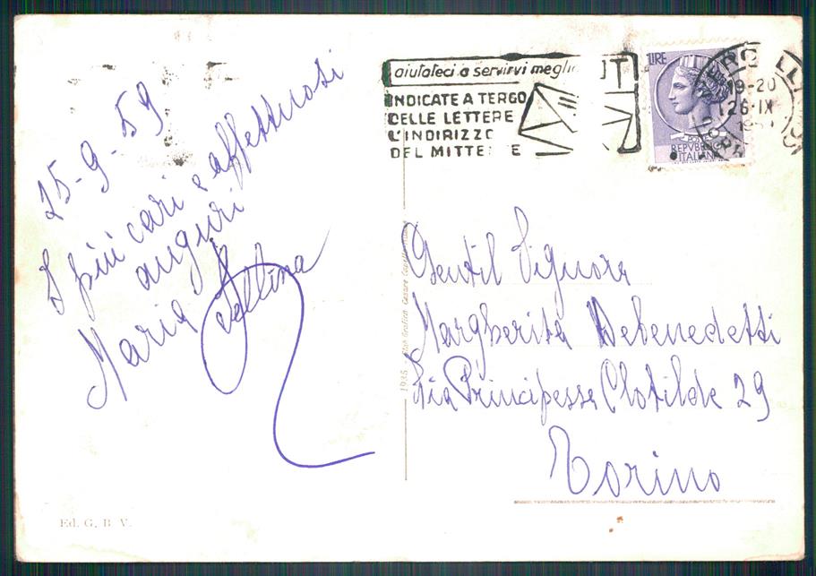 Vercelli città Caserma Umberto I FG cartolina MZ4417 – retro